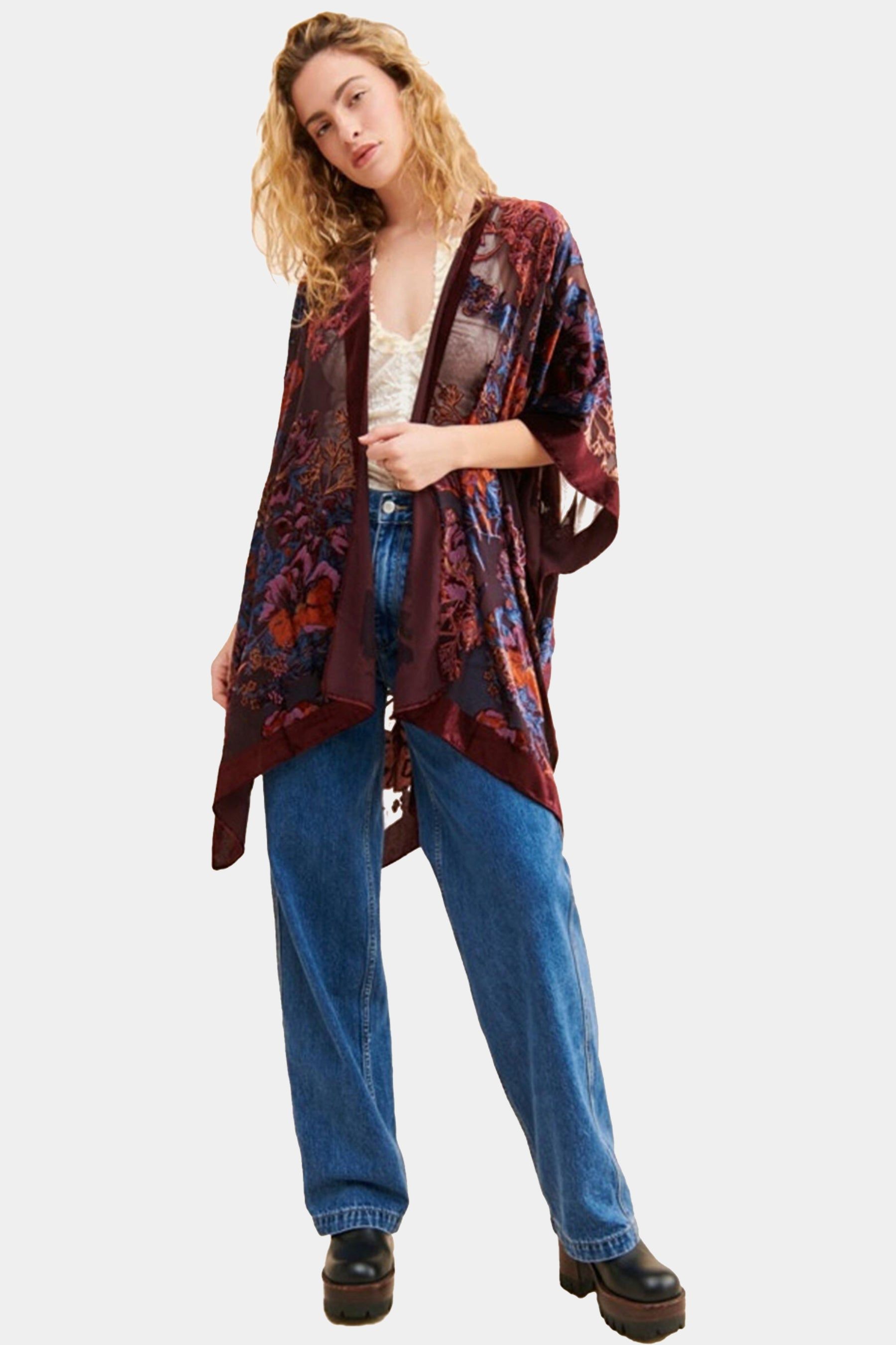 Ione Velvet Burnout Kimono sold by Lord & Taylor product image thumbnail 4