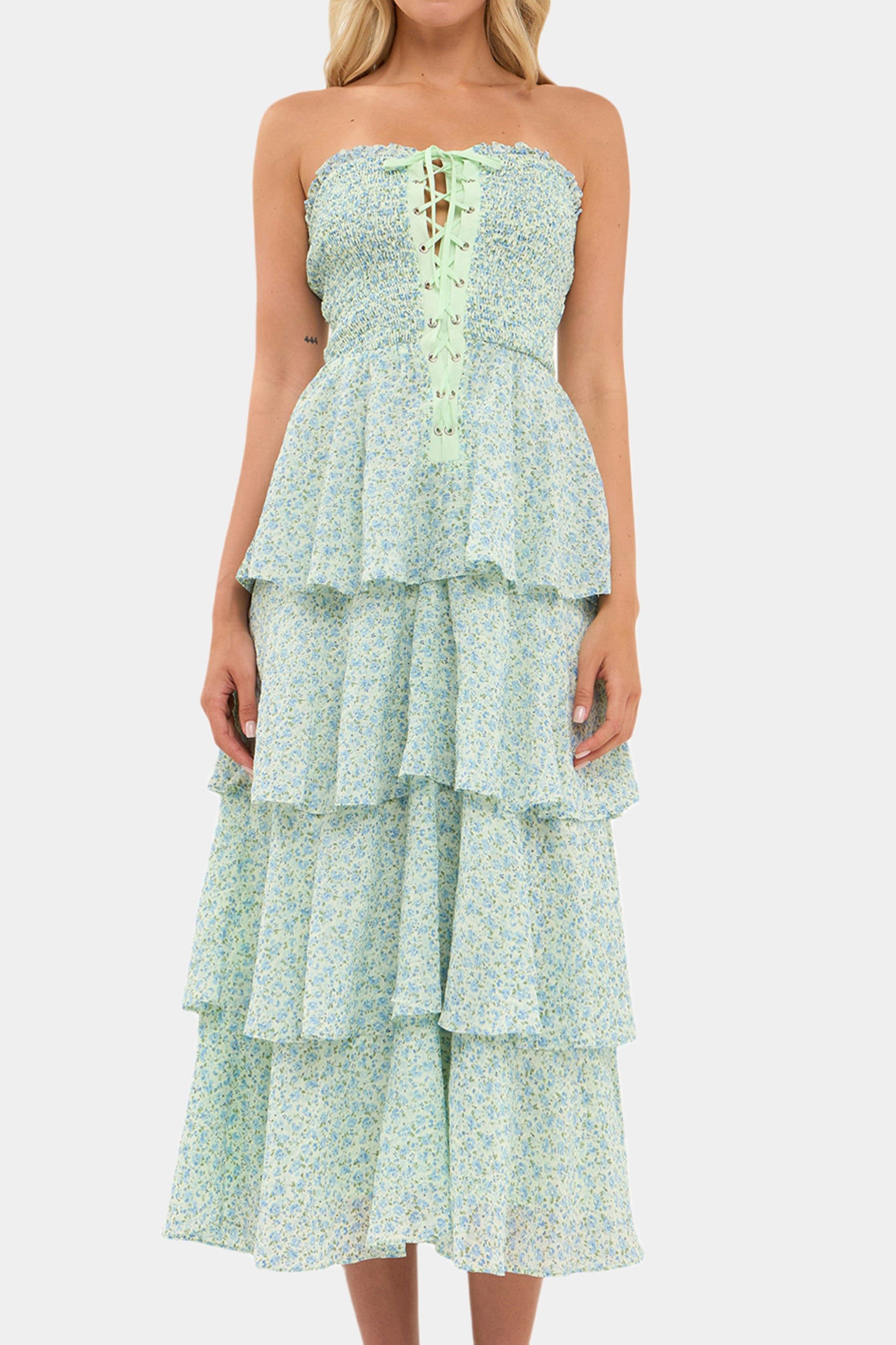Floral Smocked Tiered Maxi Dress sold by Lord & Taylor product image thumbnail 5