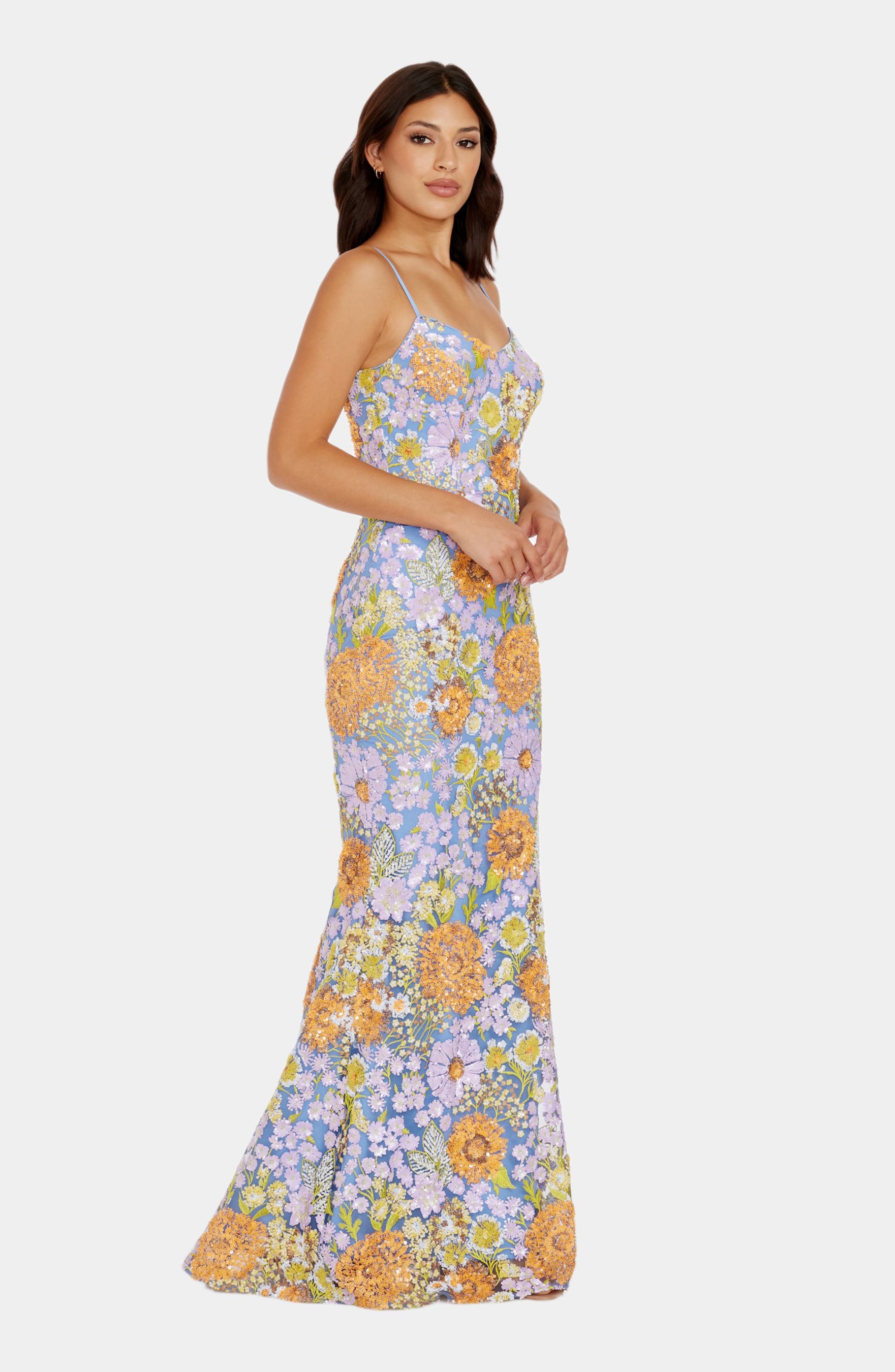 Giovanna Sleeveless V Neck Mermaid Gown sold by Lord & Taylor product image thumbnail 3