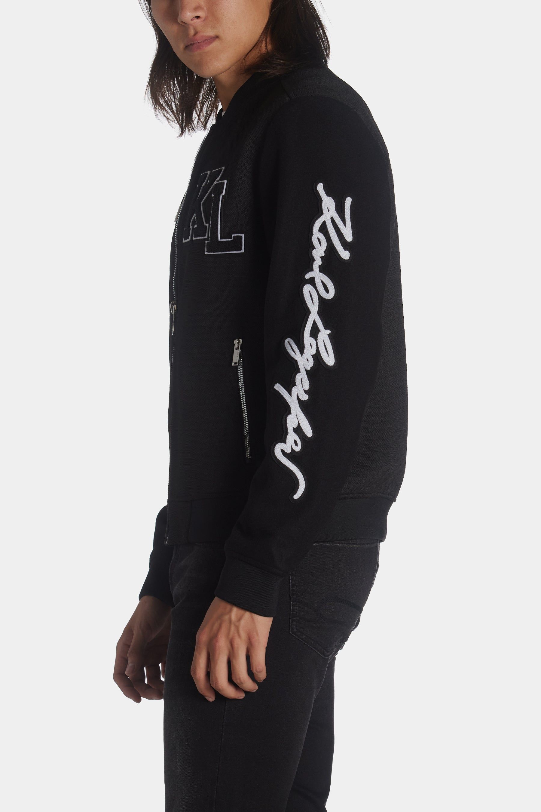 Sleeve Patch Varsity Bomber sold by Lord & Taylor product image thumbnail 2