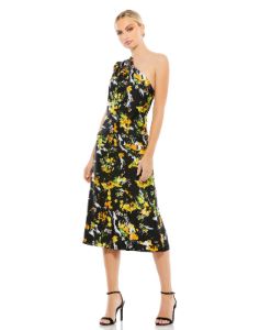 Floral Print Draped One Shoulder Midi Dress sold by Lord & Taylor