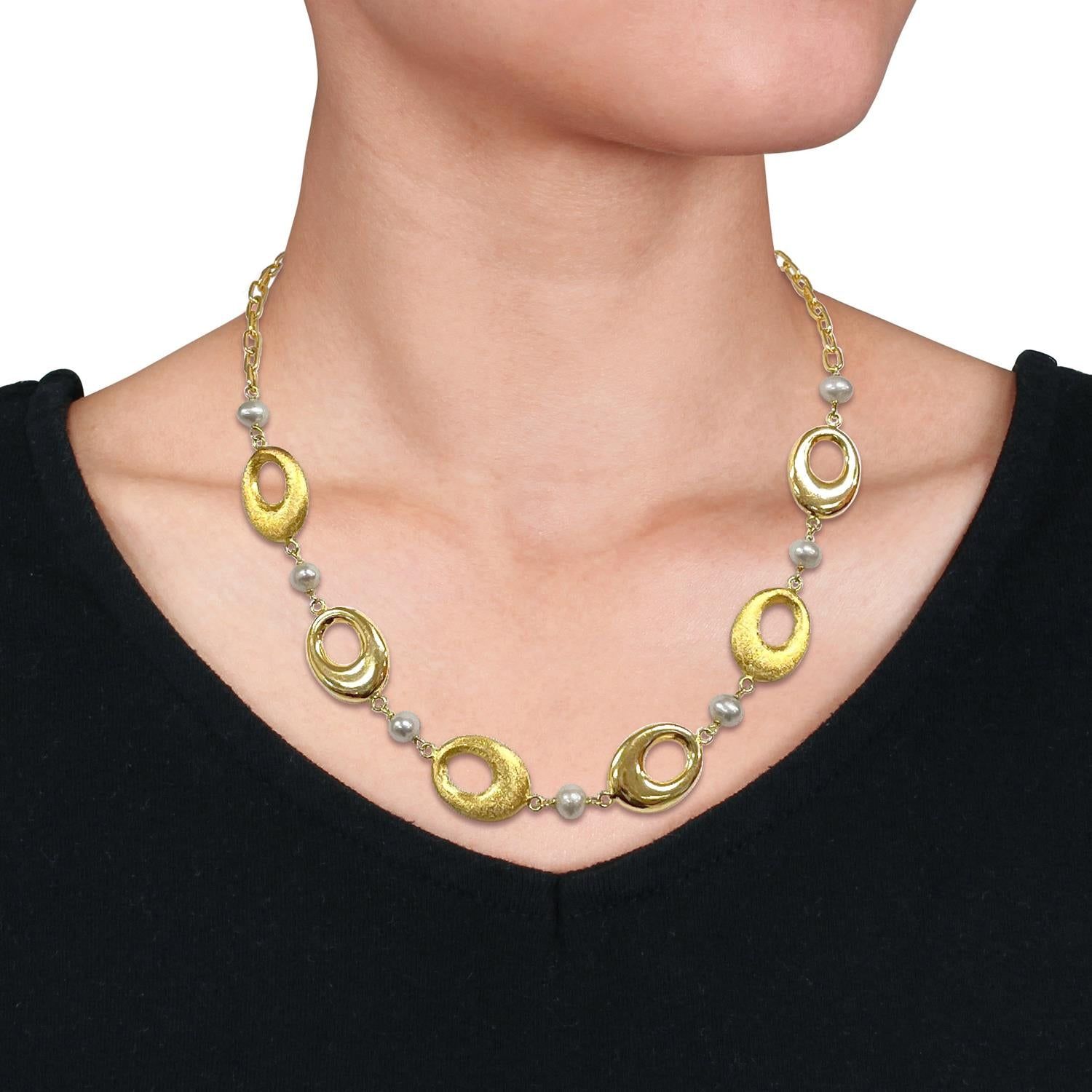 Cultured Freshwater Pearl Station Necklace sold by Lord & Taylor product image thumbnail 4