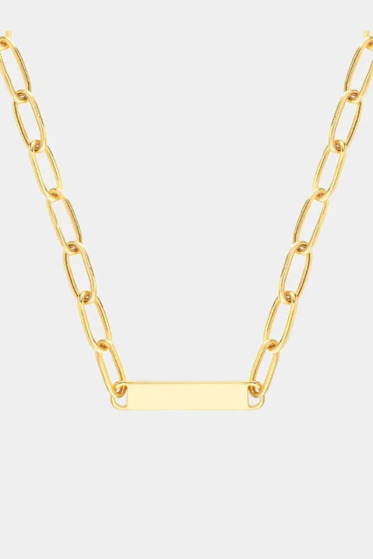 Engravable Id Bar Paper Clip Chain Necklace sold by Lord & Taylor