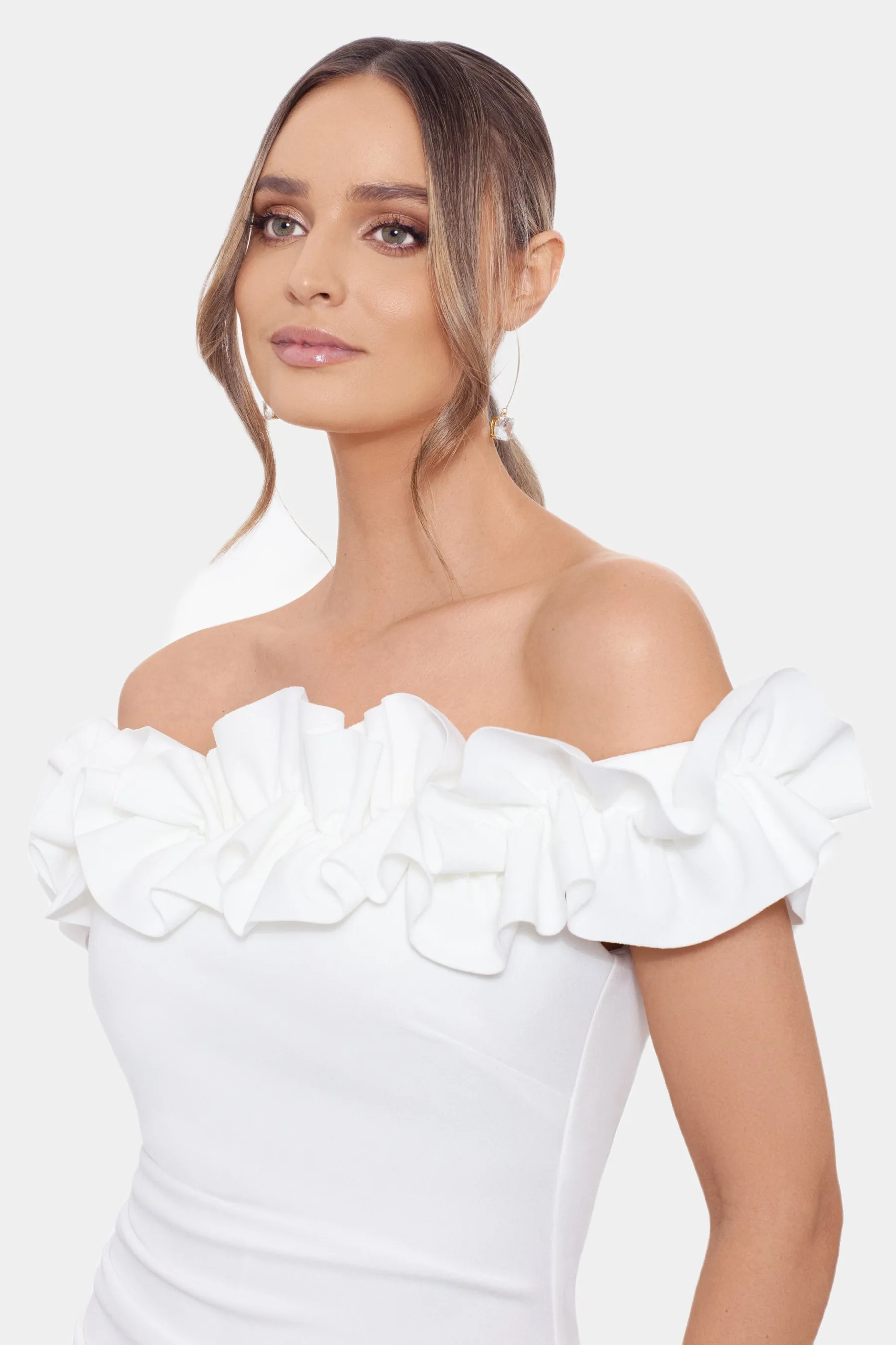 Short Off The Shoulder Ruffle Dress sold by Lord & Taylor product image thumbnail 3