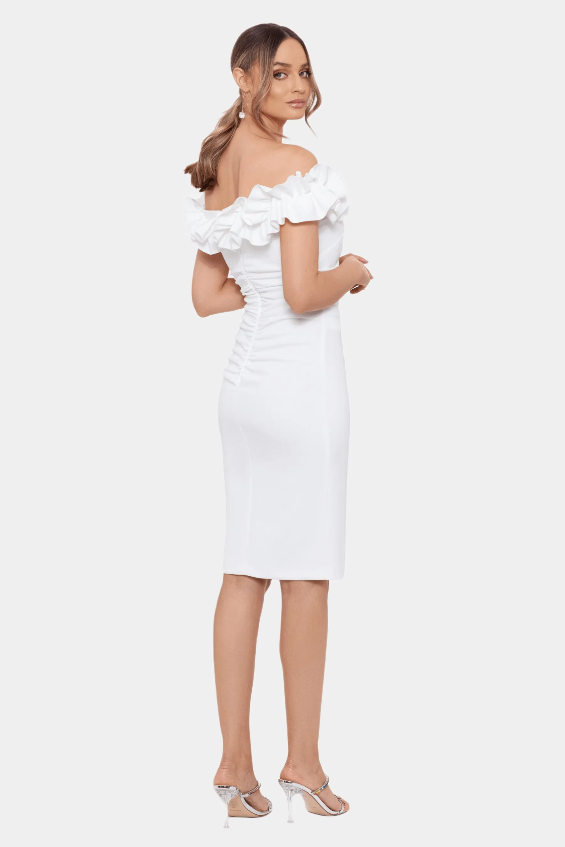 Short Off The Shoulder Ruffle Dress sold by Lord & Taylor product image thumbnail 4