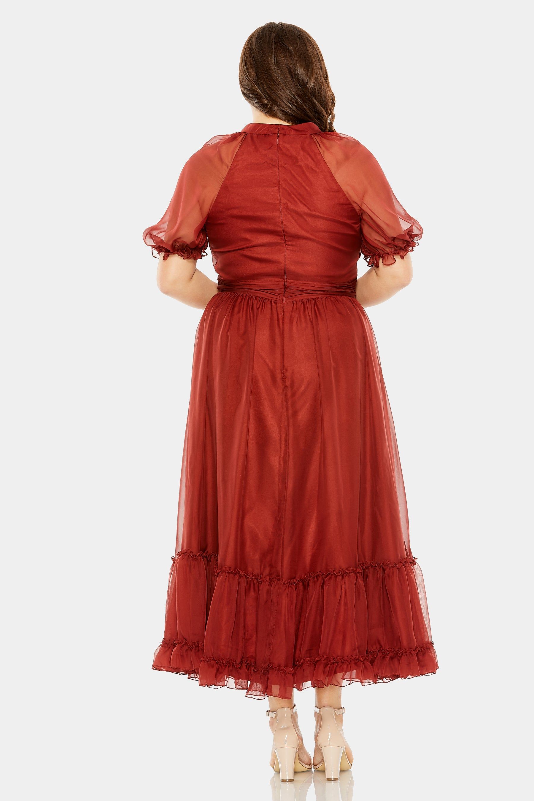 Sheer Puff Sleeve Gown sold by Lord & Taylor product image thumbnail 8