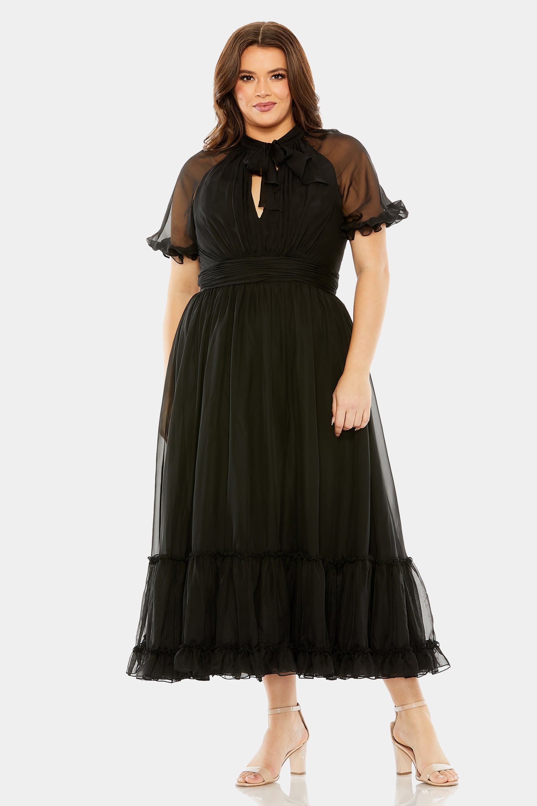 Sheer Puff Sleeve Gown sold by Lord & Taylor product image thumbnail 2