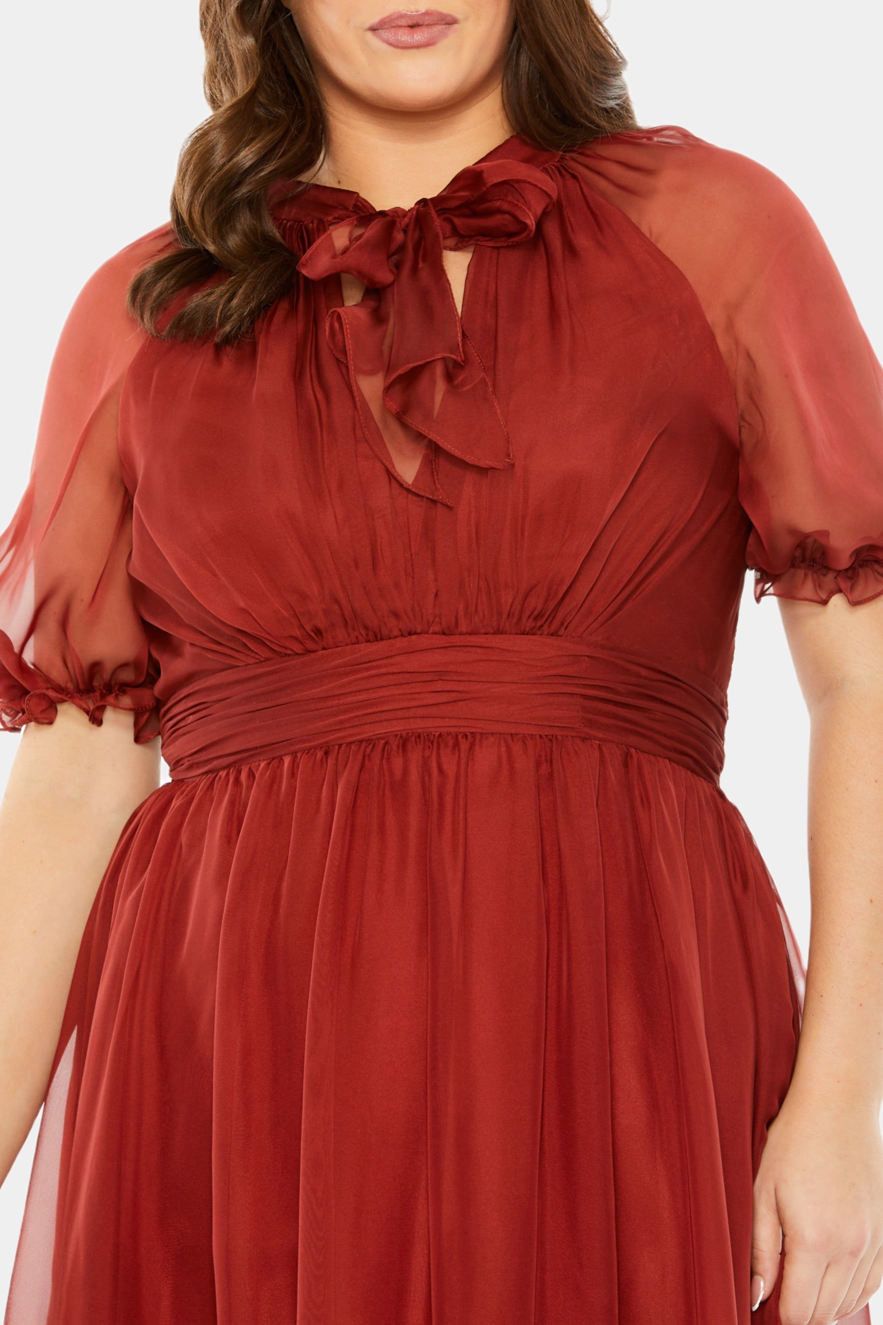 Sheer Puff Sleeve Gown sold by Lord & Taylor product image thumbnail 7