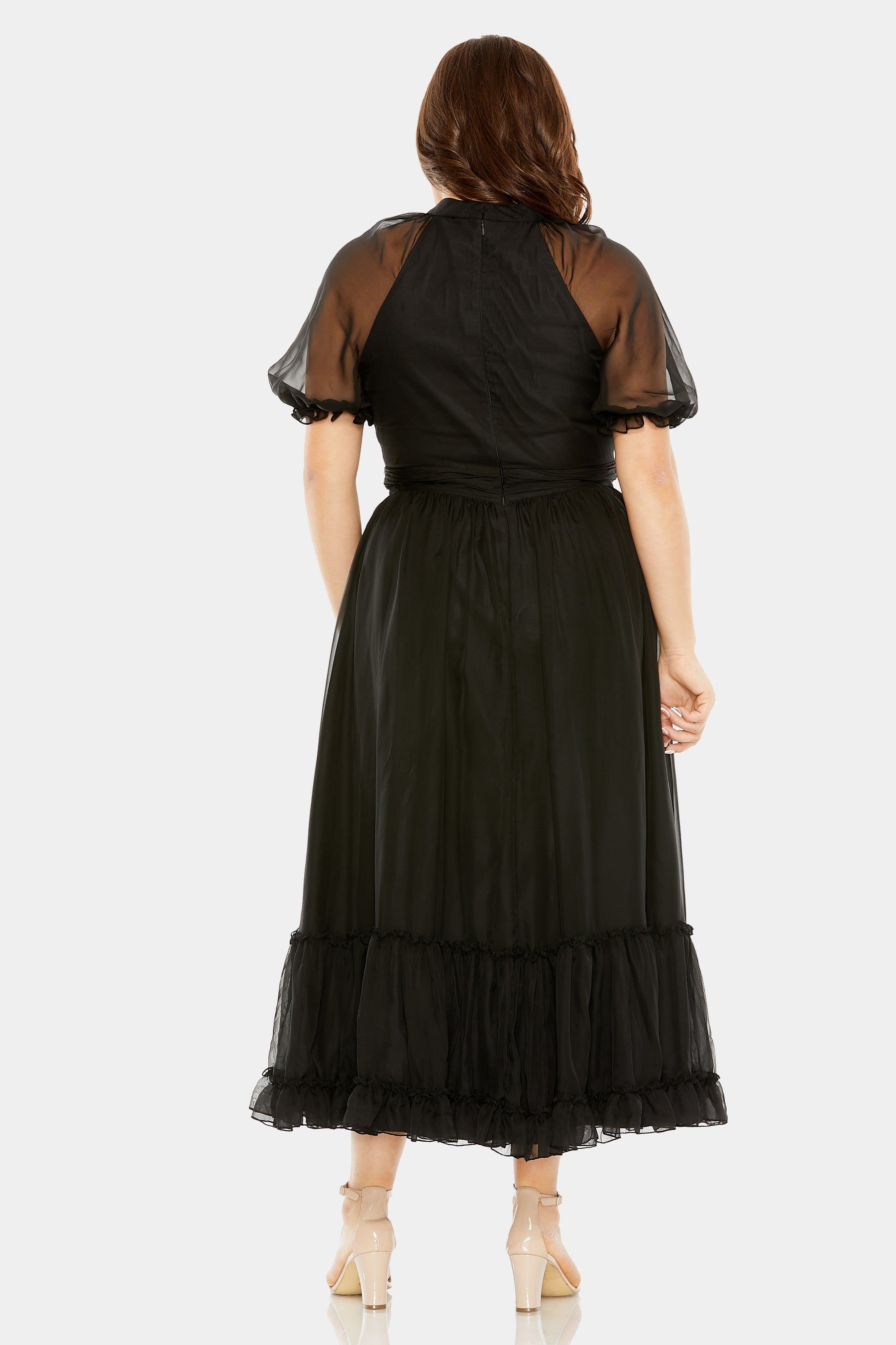 Sheer Puff Sleeve Gown sold by Lord & Taylor product image thumbnail 4
