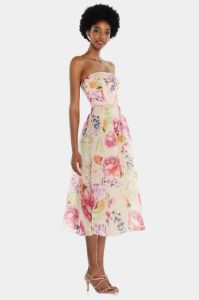 Strapless Organdy Midi Dress sold by Lord & Taylor