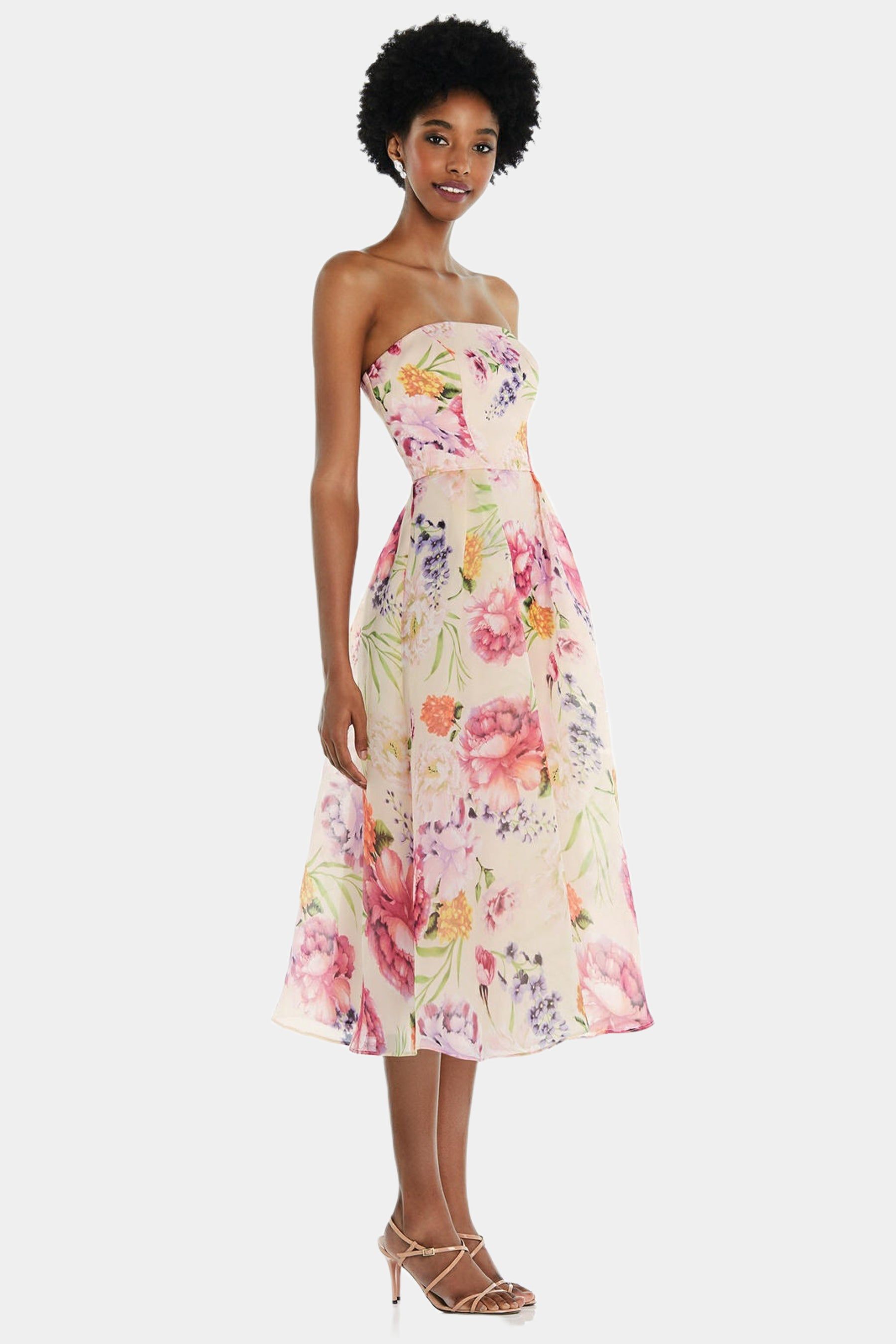 Strapless Organdy Midi Dress sold by Lord & Taylor product image thumbnail 2