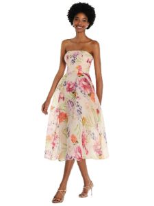Strapless Organdy Midi Dress sold by Lord & Taylor