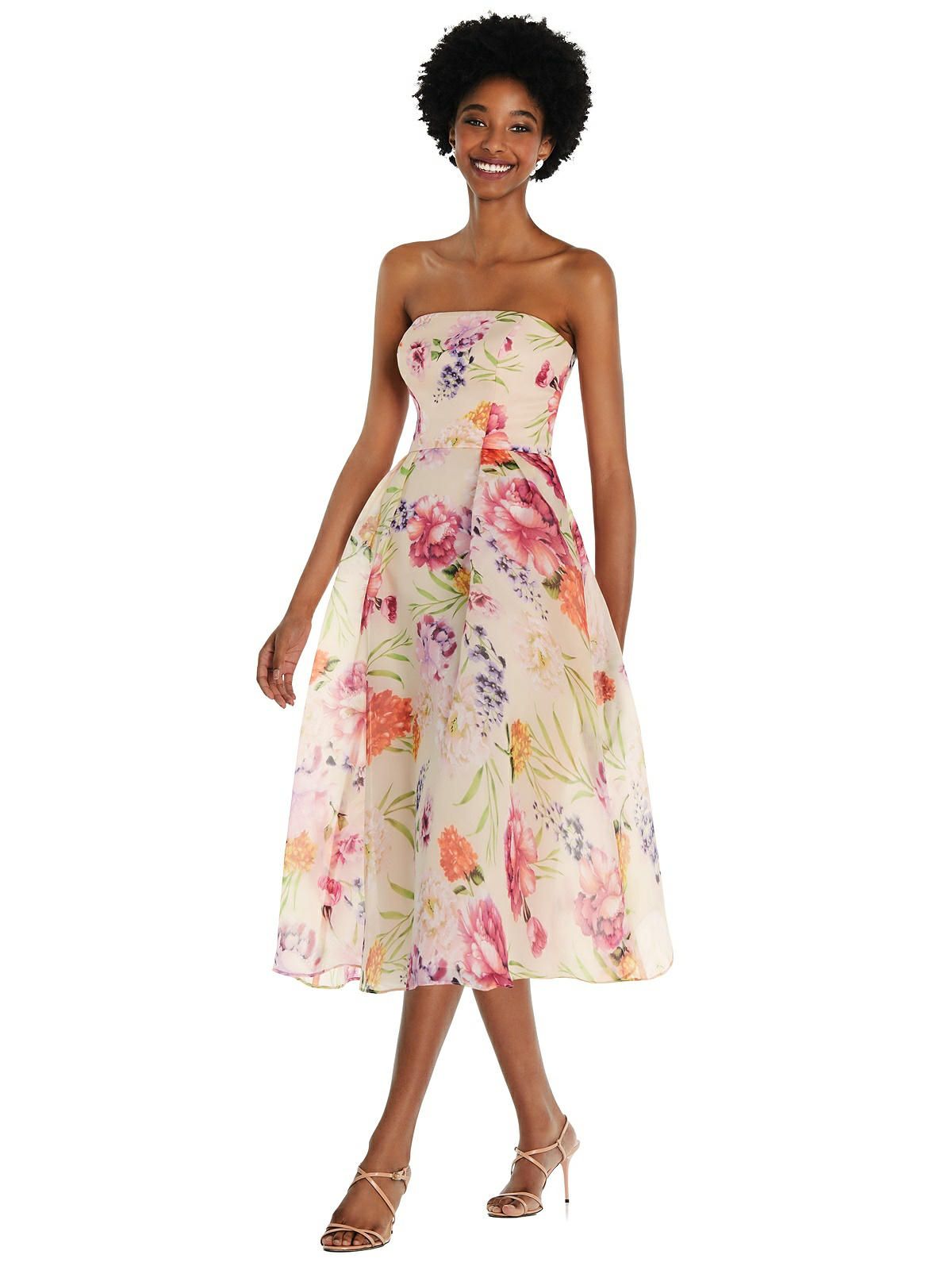 Strapless Organdy Midi Dress sold by Lord & Taylor product image thumbnail 5