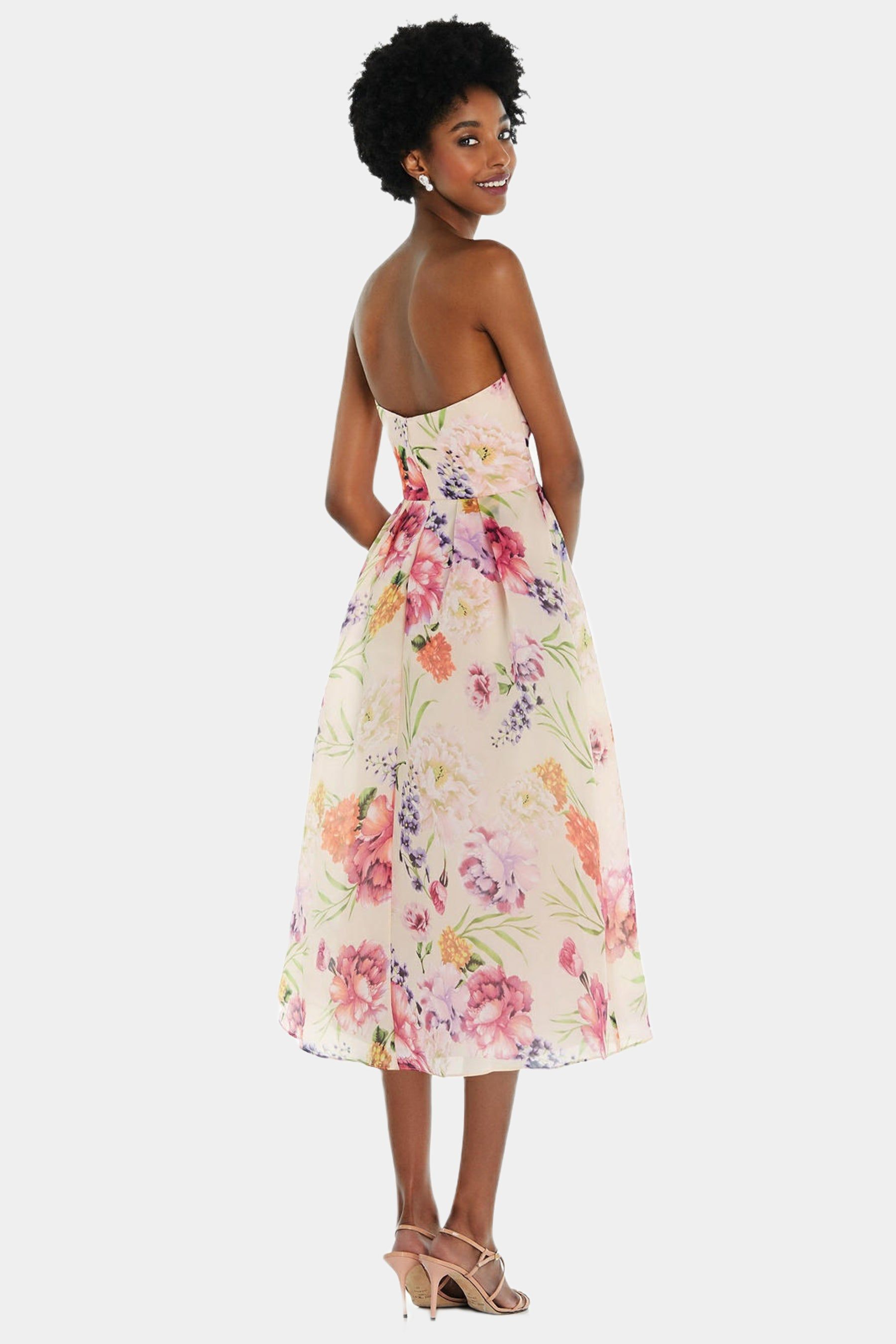 Strapless Organdy Midi Dress sold by Lord & Taylor product image thumbnail 3