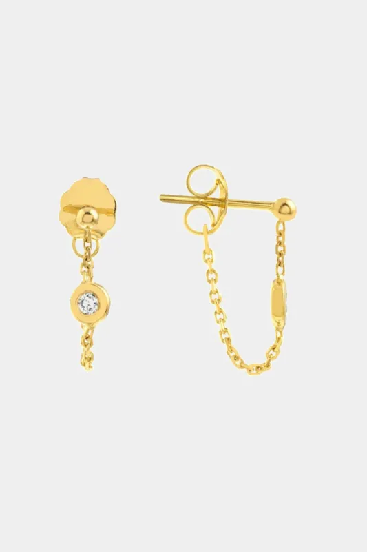 Diamond Chain Huggie Earrings sold by Lord & Taylor