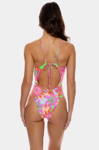 Drawstring Plunge Neck Monokini sold by Lord & Taylor