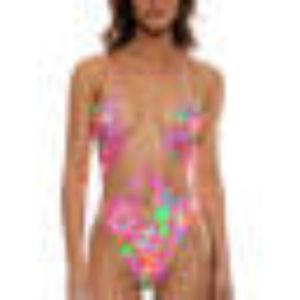 Drawstring Plunge Neck Monokini sold by Lord & Taylor