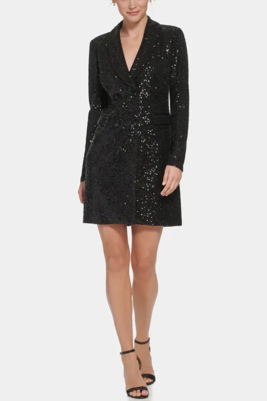 Sequin Tuxedo Cocktail Dress sold by Lord & Taylor