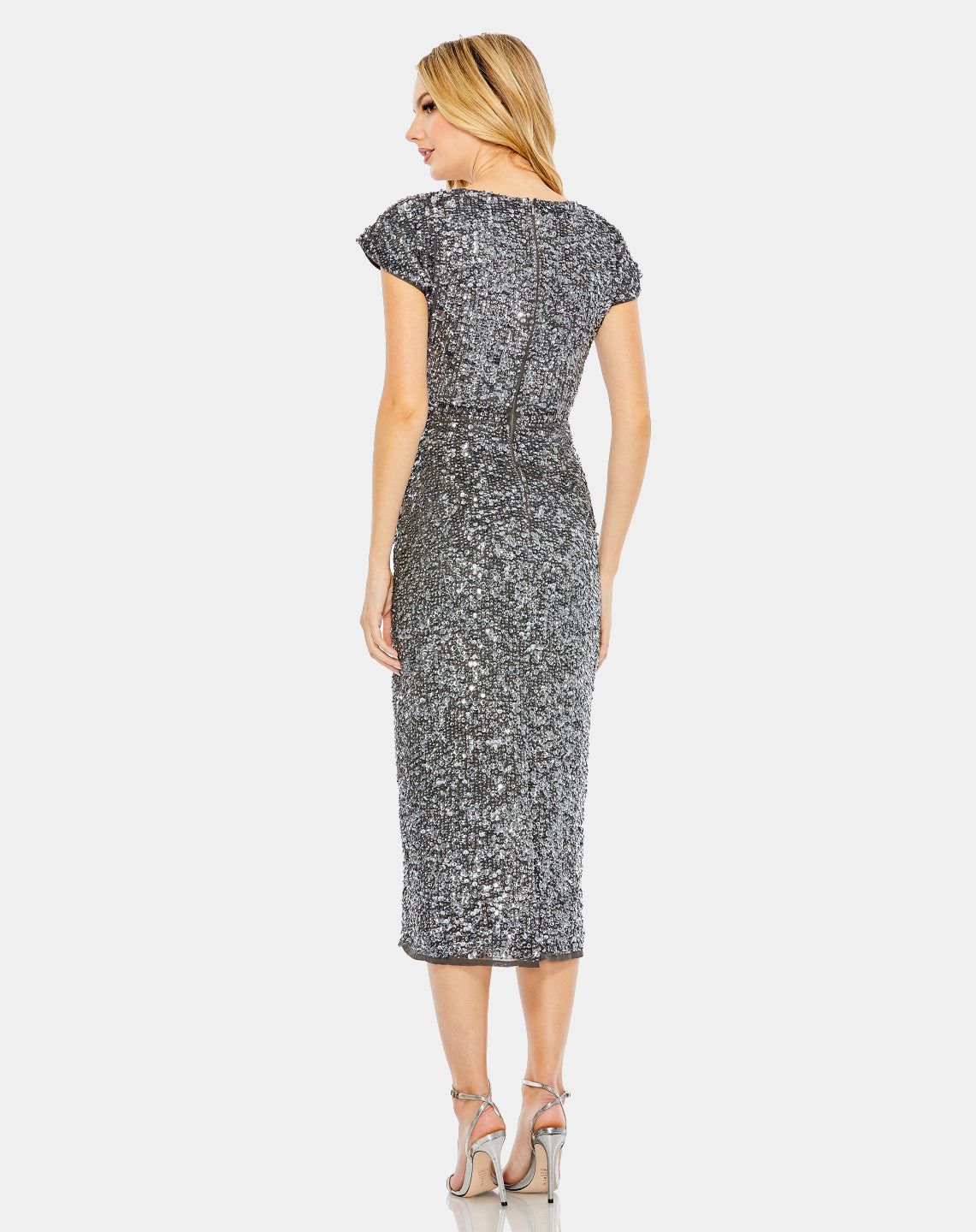 Sequined Short Sleeve Wrap Over Cocktail Dress sold by Lord & Taylor product image thumbnail 14