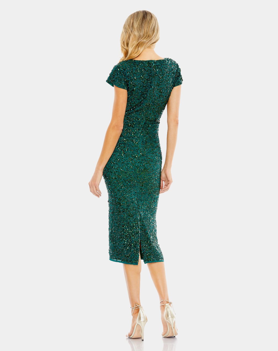 Sequined Short Sleeve Wrap Over Cocktail Dress sold by Lord & Taylor product image thumbnail 10