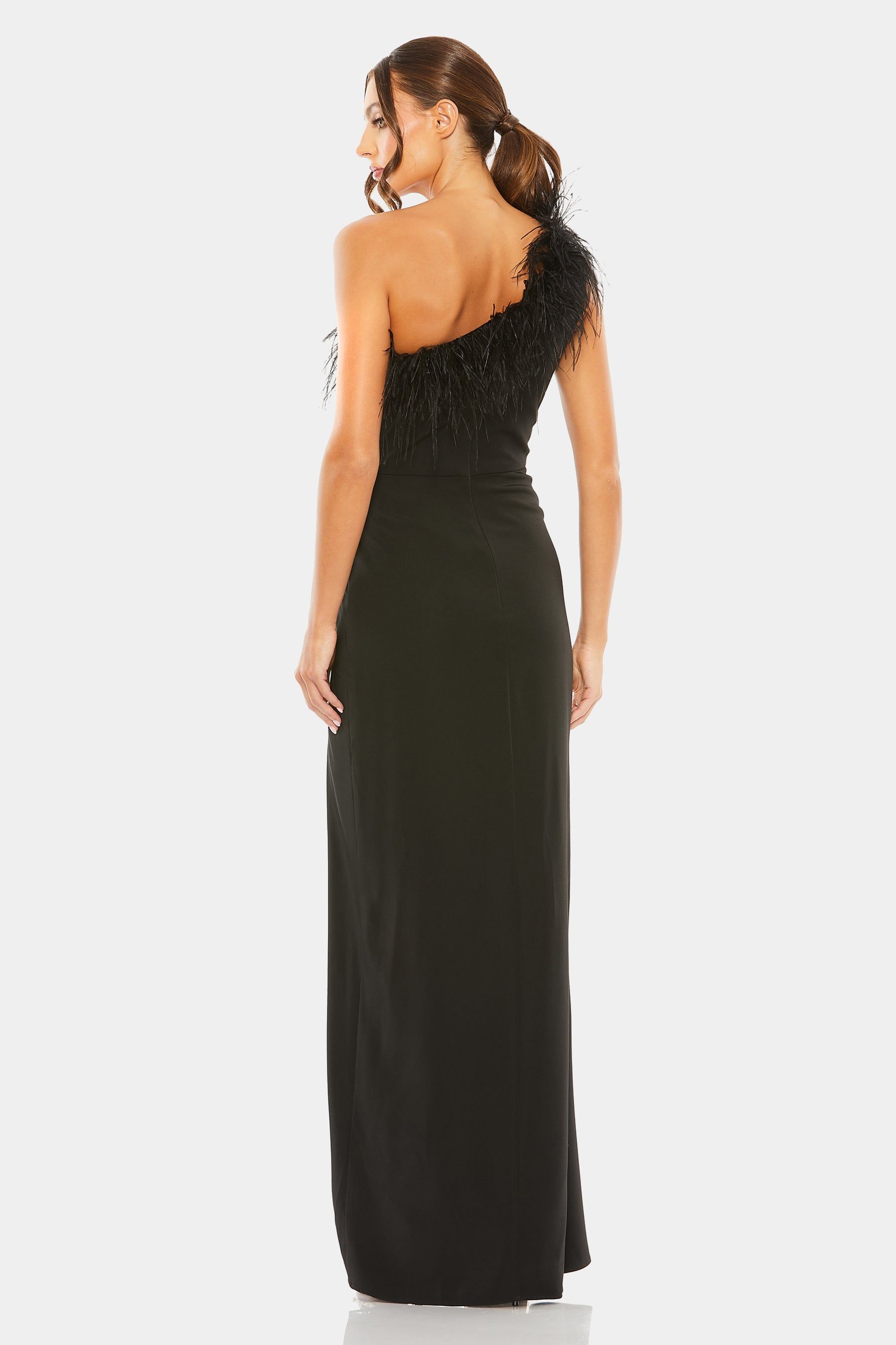 One Shoulder Feather Trim Gown sold by Lord & Taylor product image thumbnail 2