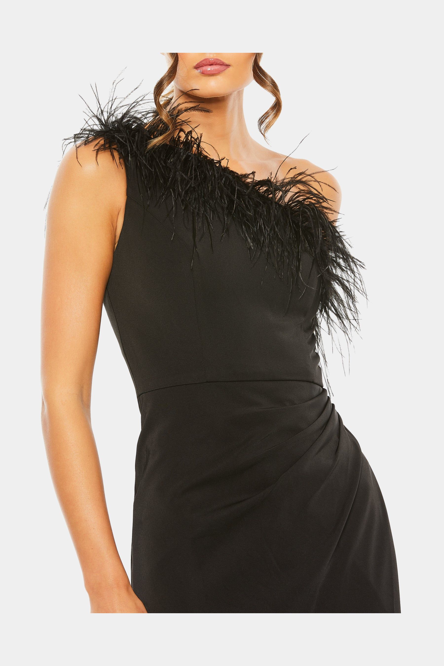 One Shoulder Feather Trim Gown sold by Lord & Taylor product image thumbnail 4