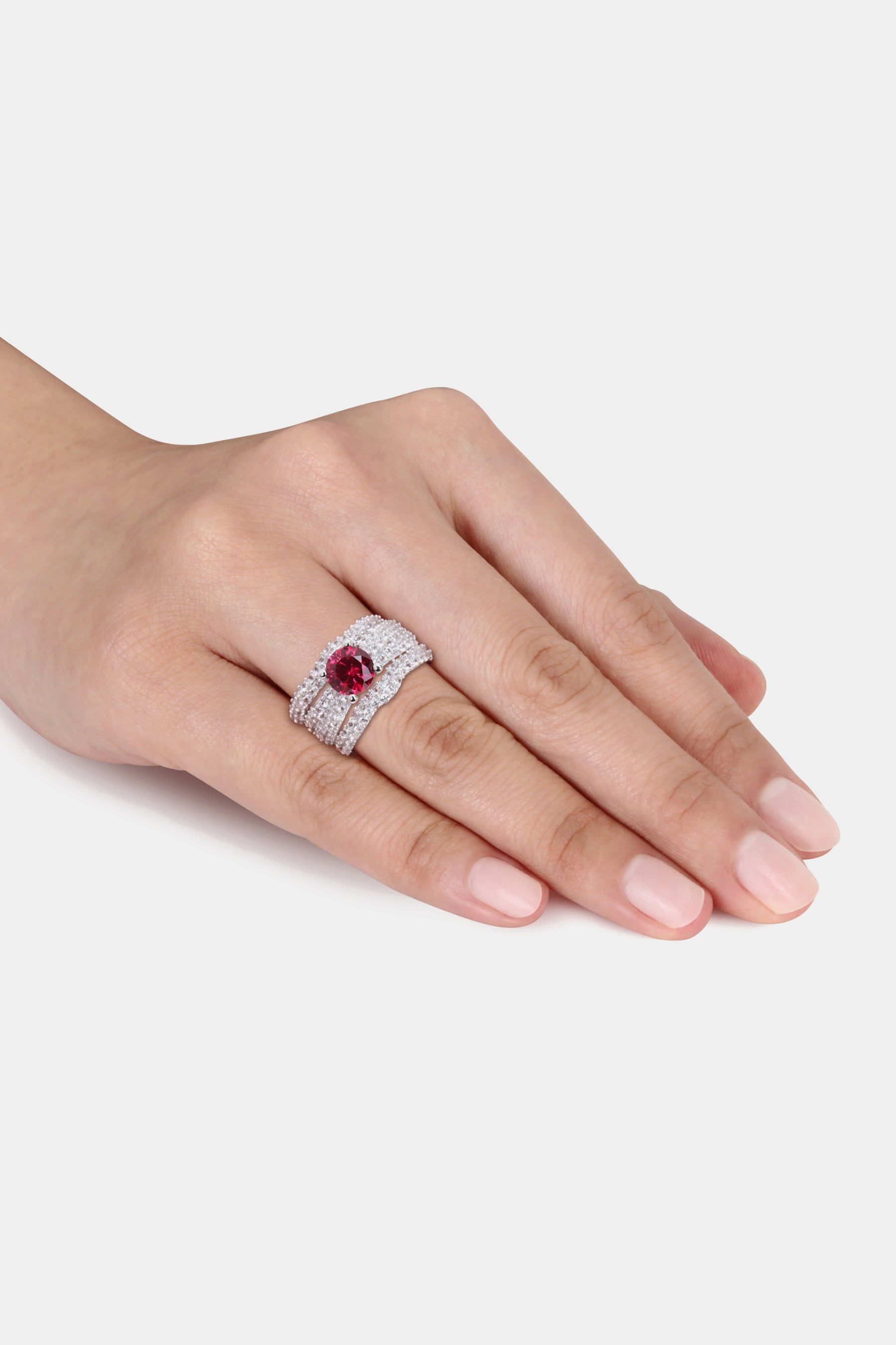 Created Ruby Created Sapphire 3-Piece Bridal Ring Set sold by Lord & Taylor product image thumbnail 3