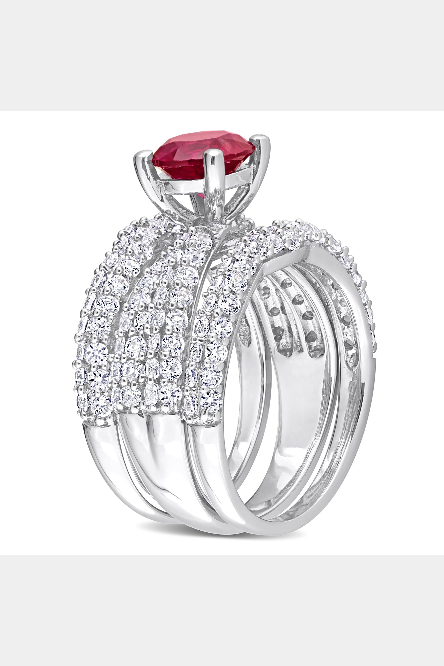 Created Ruby Created Sapphire 3-Piece Bridal Ring Set sold by Lord & Taylor
