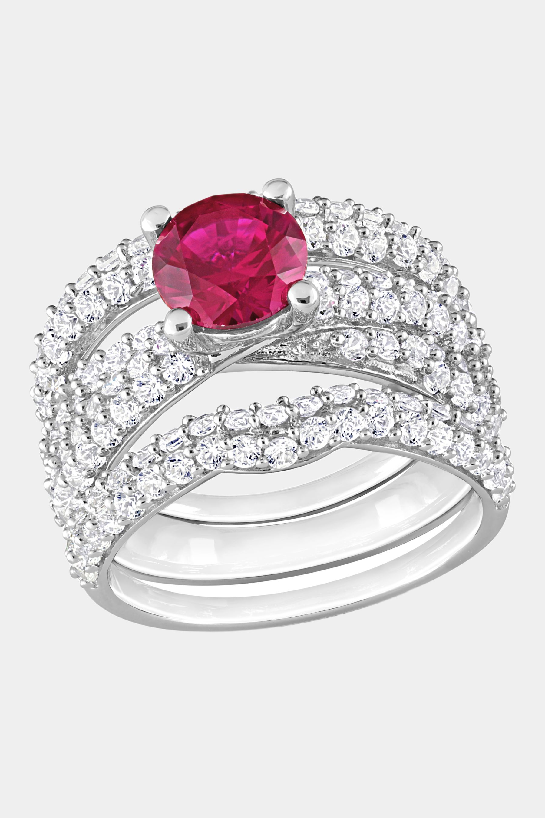 Created Ruby Created Sapphire 3-Piece Bridal Ring Set sold by Lord & Taylor product image thumbnail 5