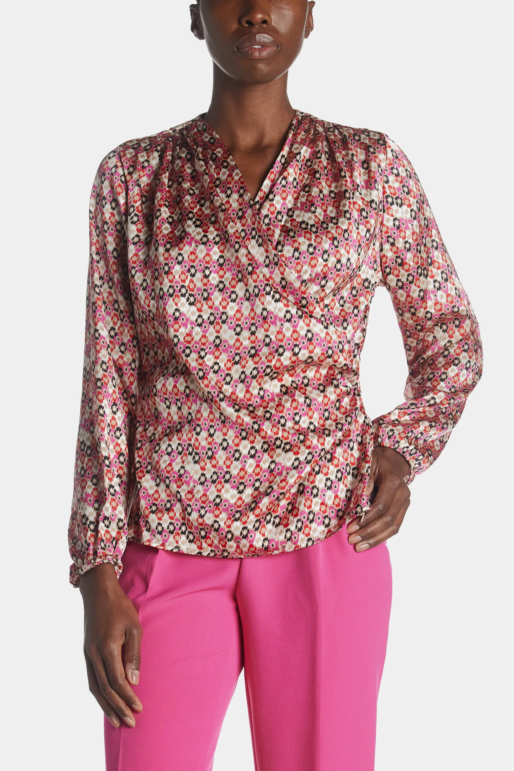 Long Sleeve Faux Wrap Draped Blouse sold by Lord & Taylor