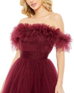 Tulle High-Low Off the Shoulder Gown sold by Lord & Taylor