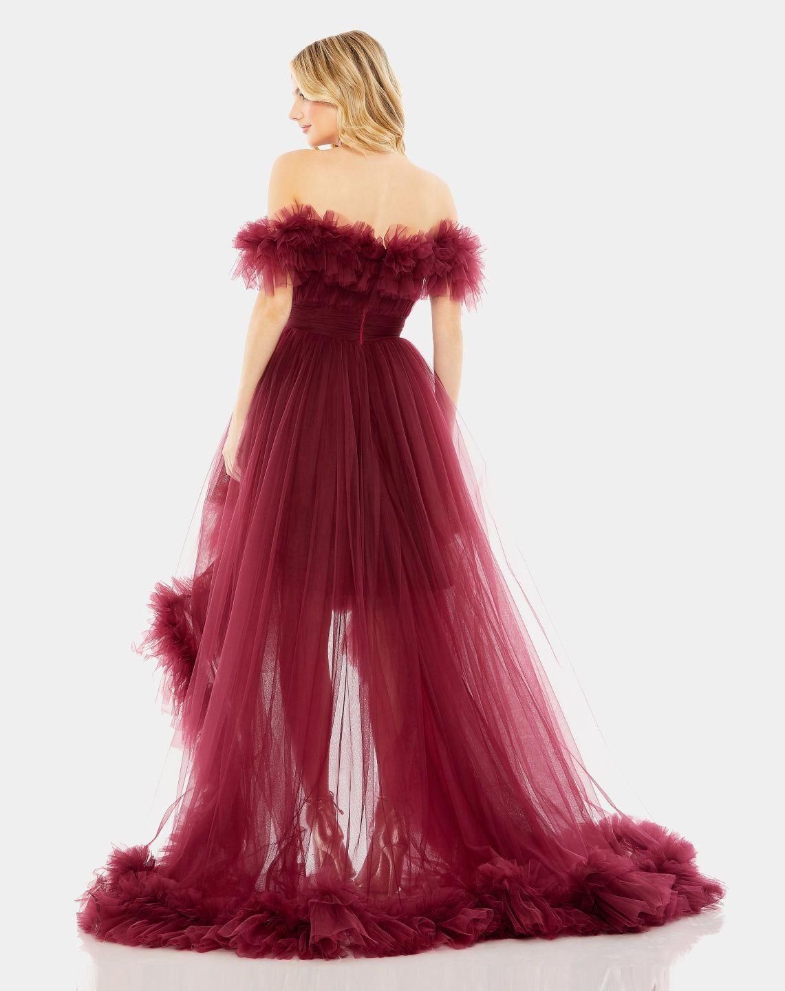 Tulle High-Low Off the Shoulder Gown sold by Lord & Taylor product image thumbnail 3