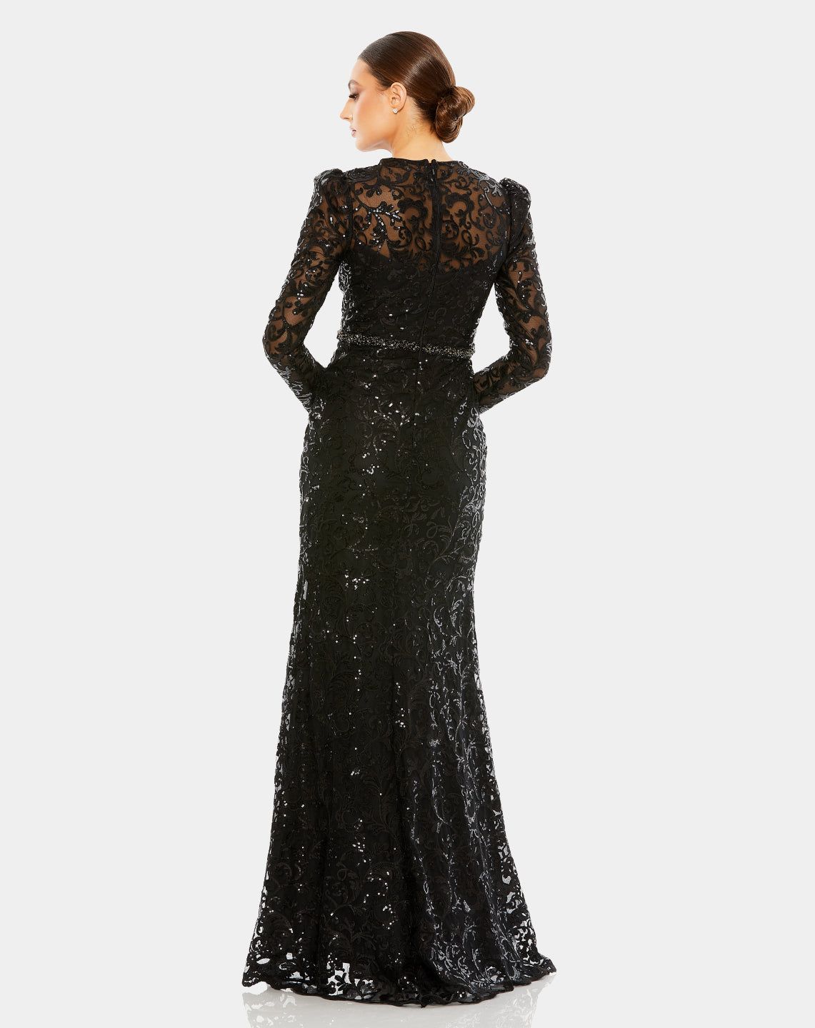Embellished High Neck Long Sleeve Gown sold by Lord & Taylor product image thumbnail 7