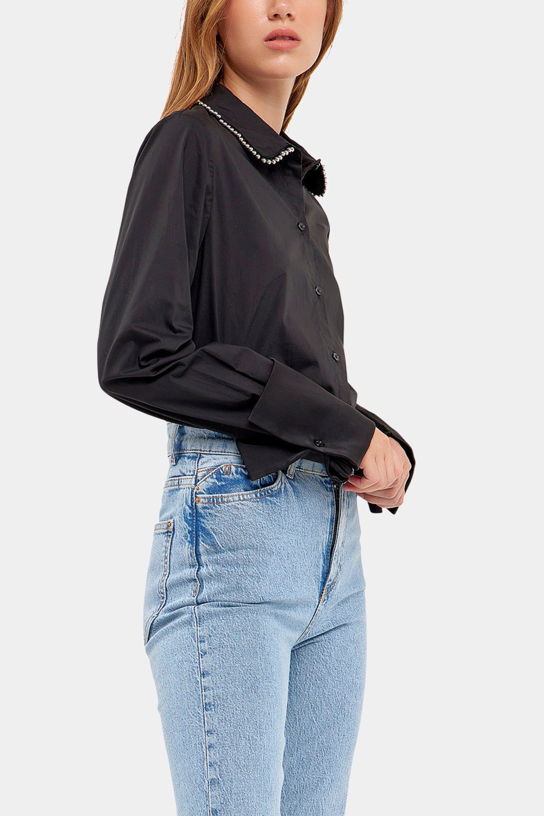 ER-BEADED COLLAR POPLIN SHIRT sold by Lord & Taylor product image thumbnail 2