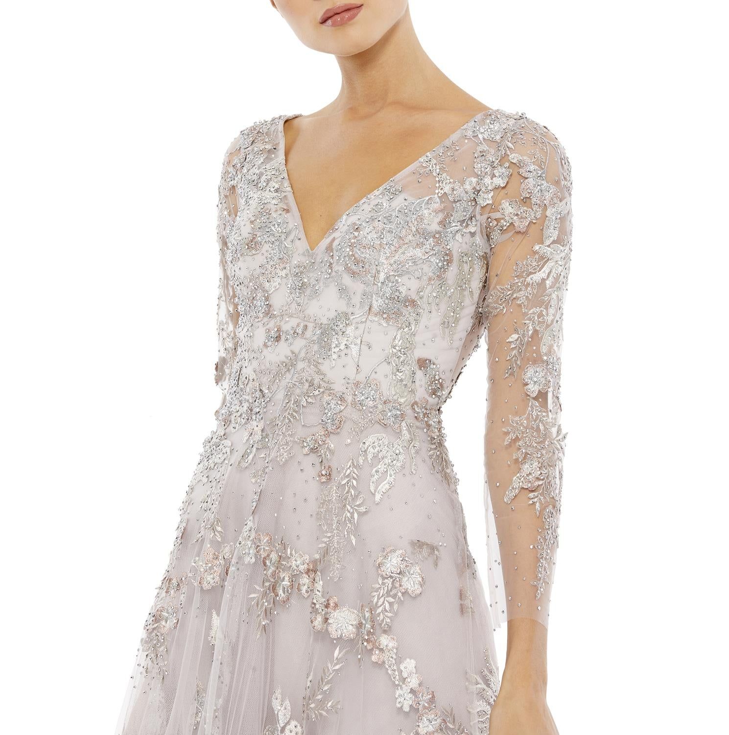 Long Sleeve A-Line Gown sold by Lord & Taylor product image thumbnail 3