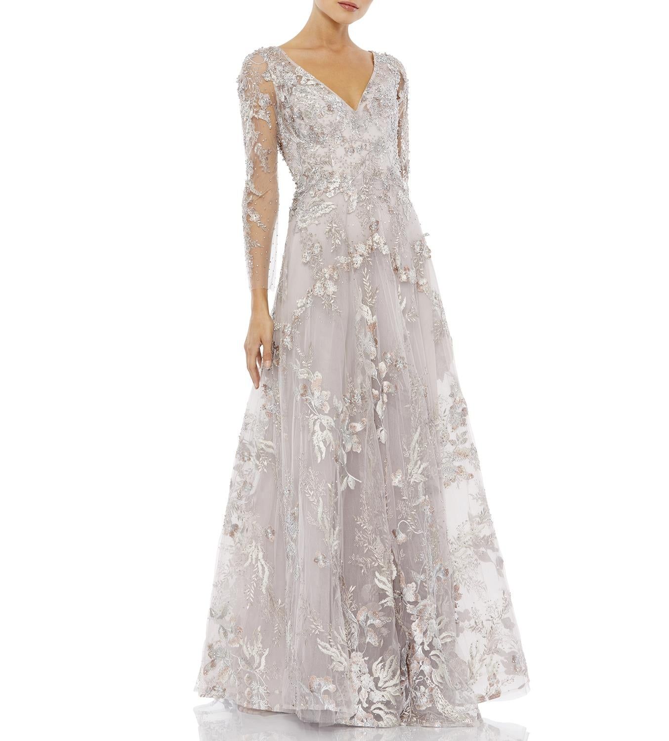 Long Sleeve A-Line Gown sold by Lord & Taylor