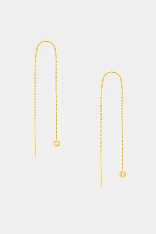 Diamond Bezel Threader Earrings sold by Lord & Taylor