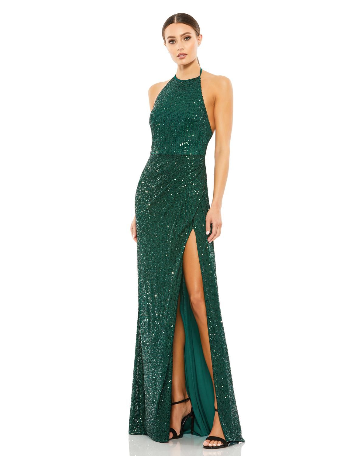 Sequined Halter Neck Gown sold by Lord & Taylor product image thumbnail 4