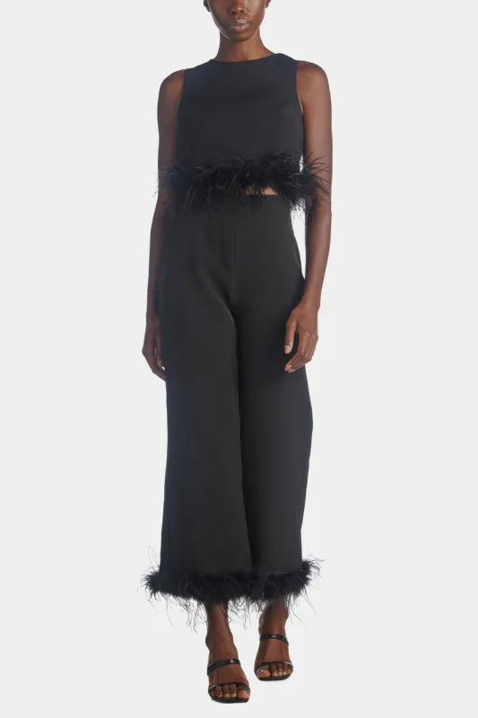 Solid Faux Fur Detail Sleeveless Top sold by Lord & Taylor