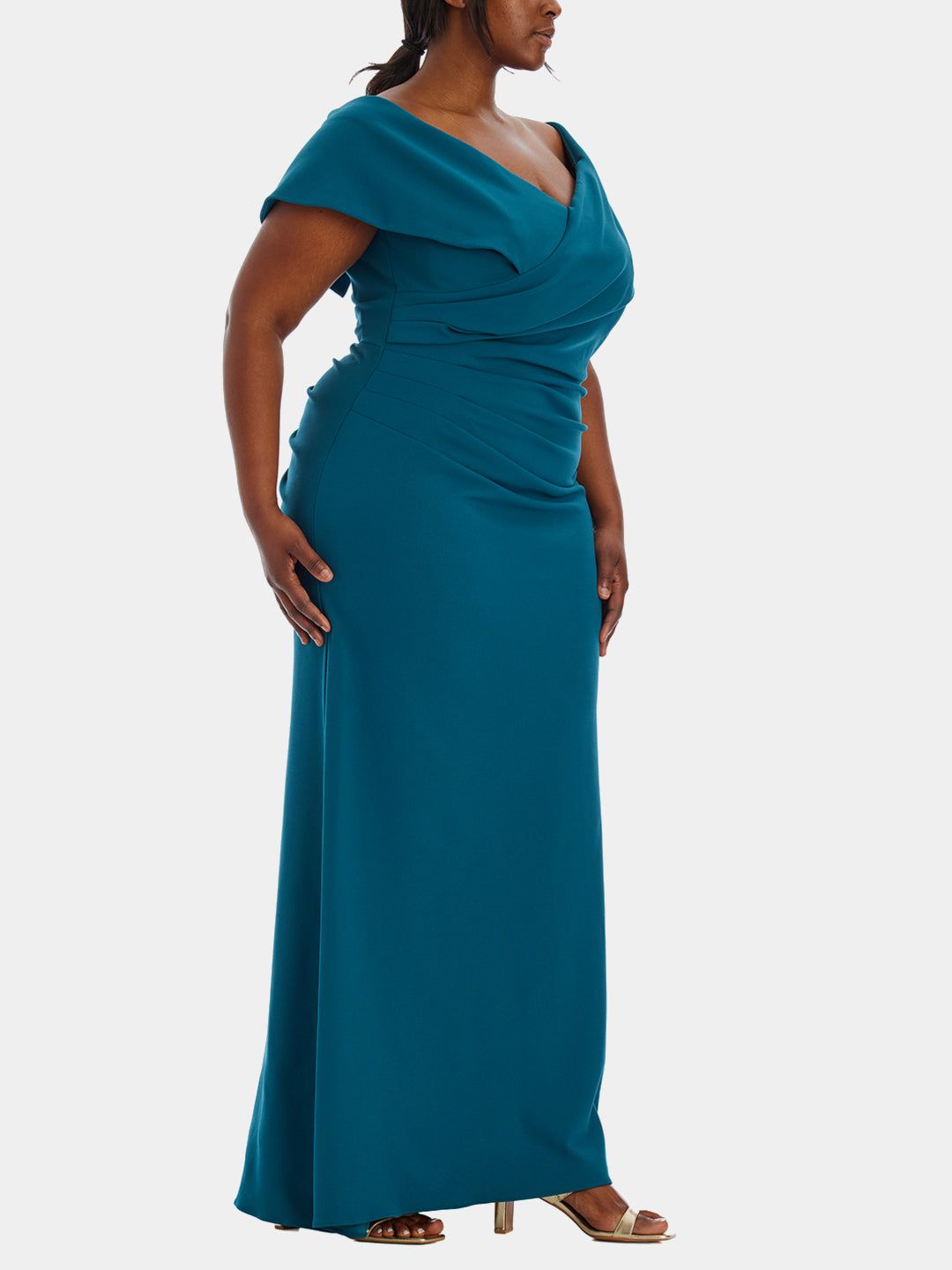 Long Off the Shoulder Cuff Wrap Crepe Gown sold by Lord & Taylor product image thumbnail 3