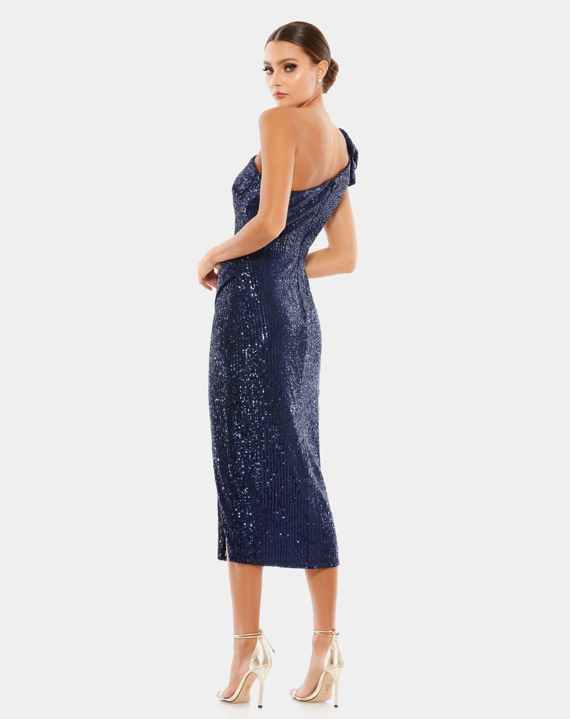 Sequined One Shoulder Bow Midi Dress sold by Lord & Taylor product image thumbnail 5