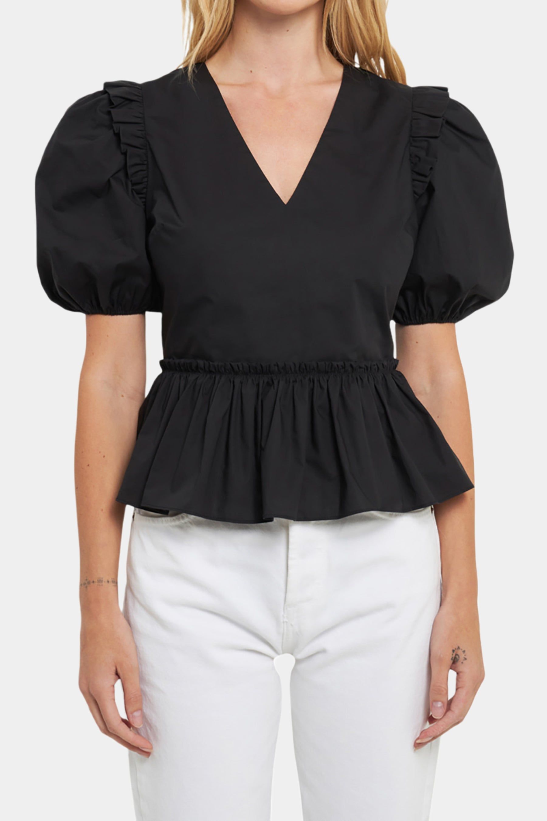 V-neckline Puff Sleeve Top sold by Lord & Taylor product image thumbnail 12