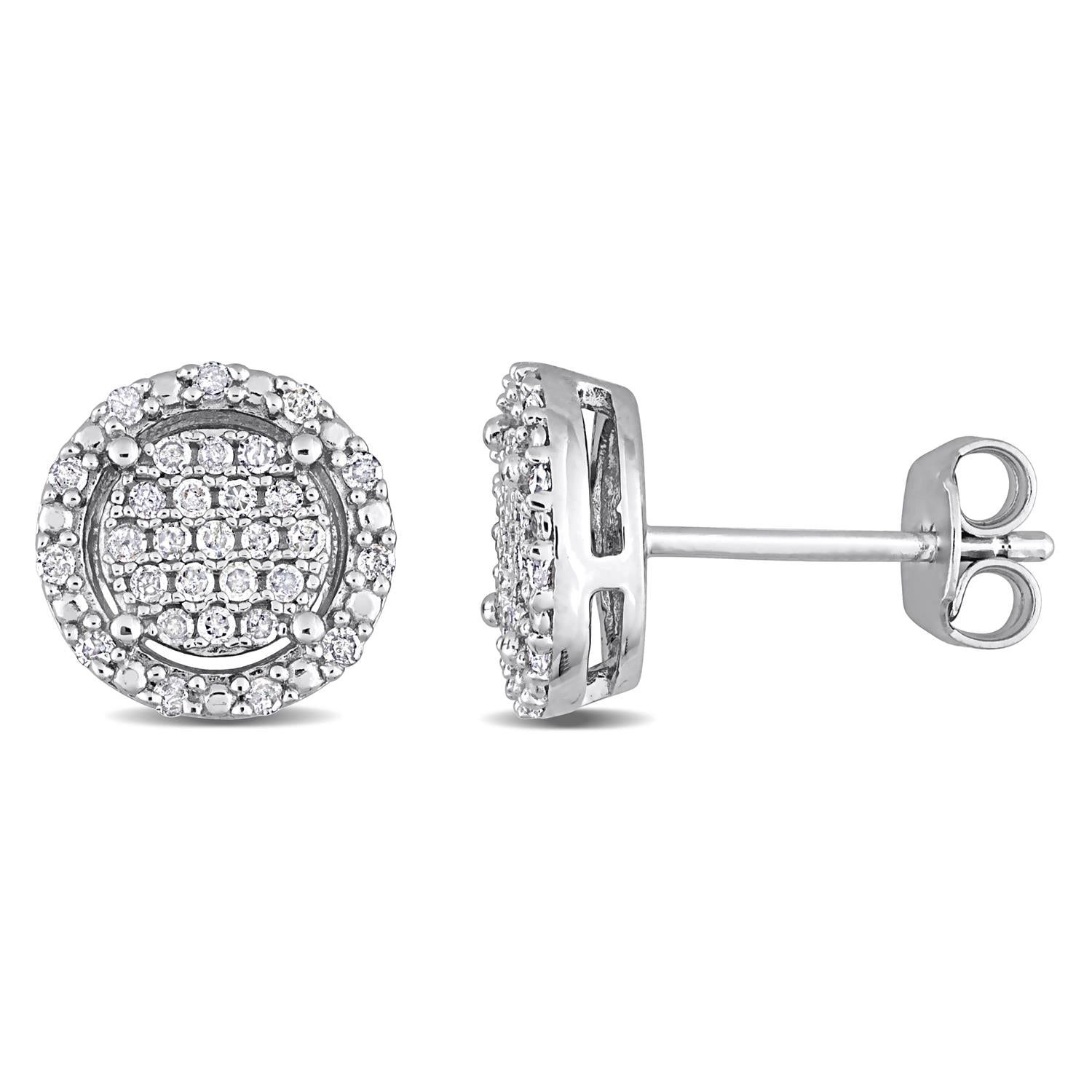 Diamond Cluster Halo Earrings sold by Lord & Taylor