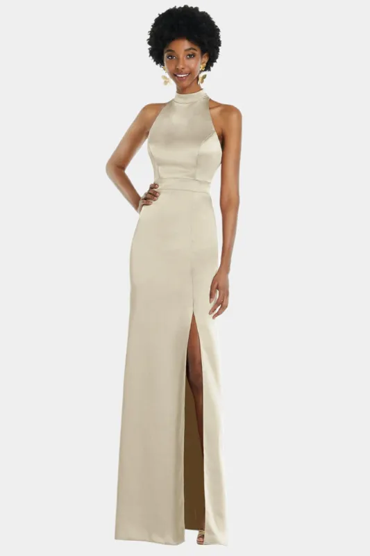 High Neck Backless Maxi Dress sold by Lord & Taylor