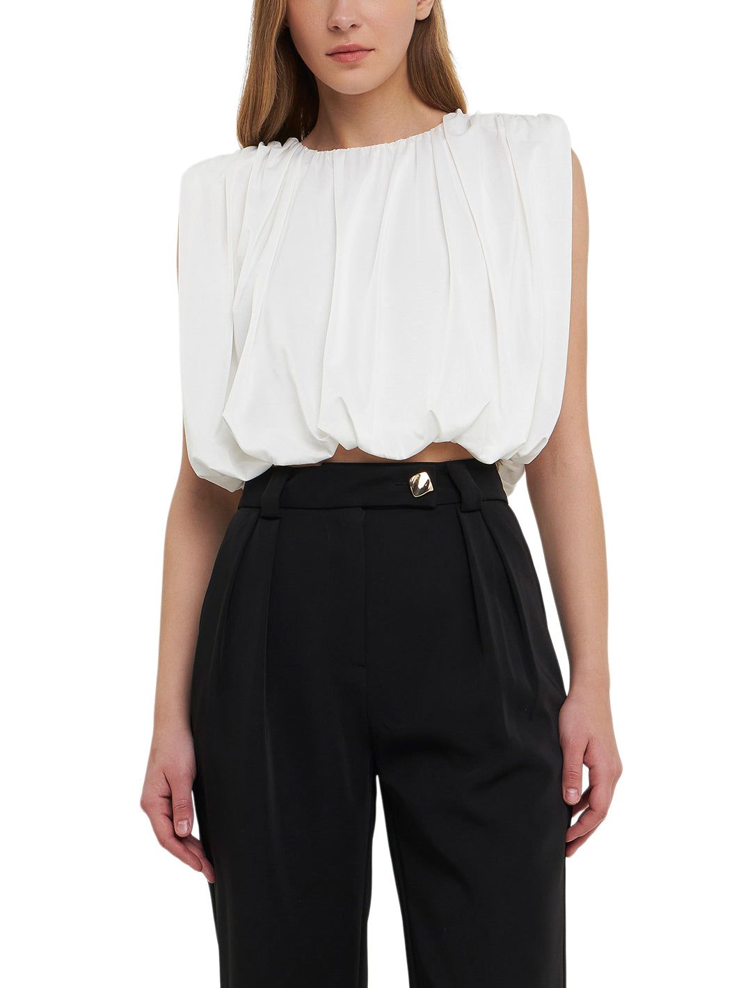 Shirred Shoulder Cropped Top sold by Lord & Taylor product image thumbnail 11