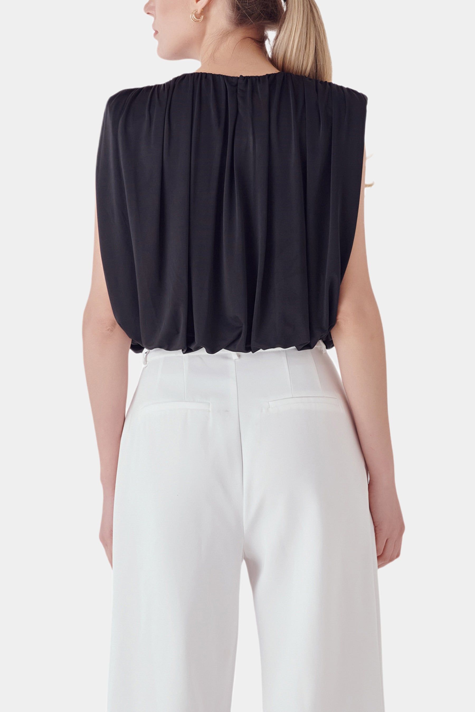 Shirred Shoulder Cropped Top sold by Lord & Taylor product image thumbnail 5