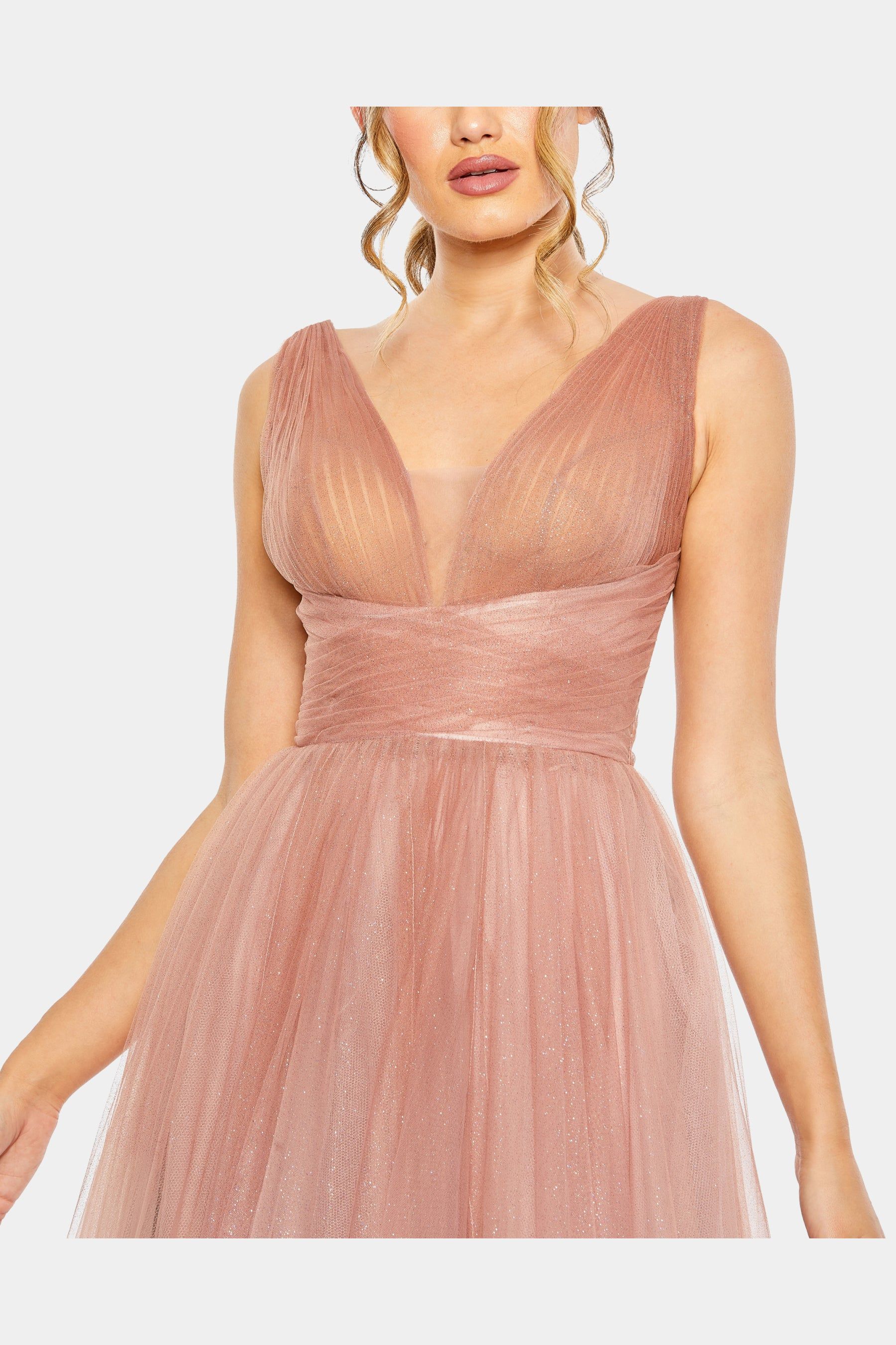 Glitter Ombre V-neck Sleeveless Gown sold by Lord & Taylor product image thumbnail 4