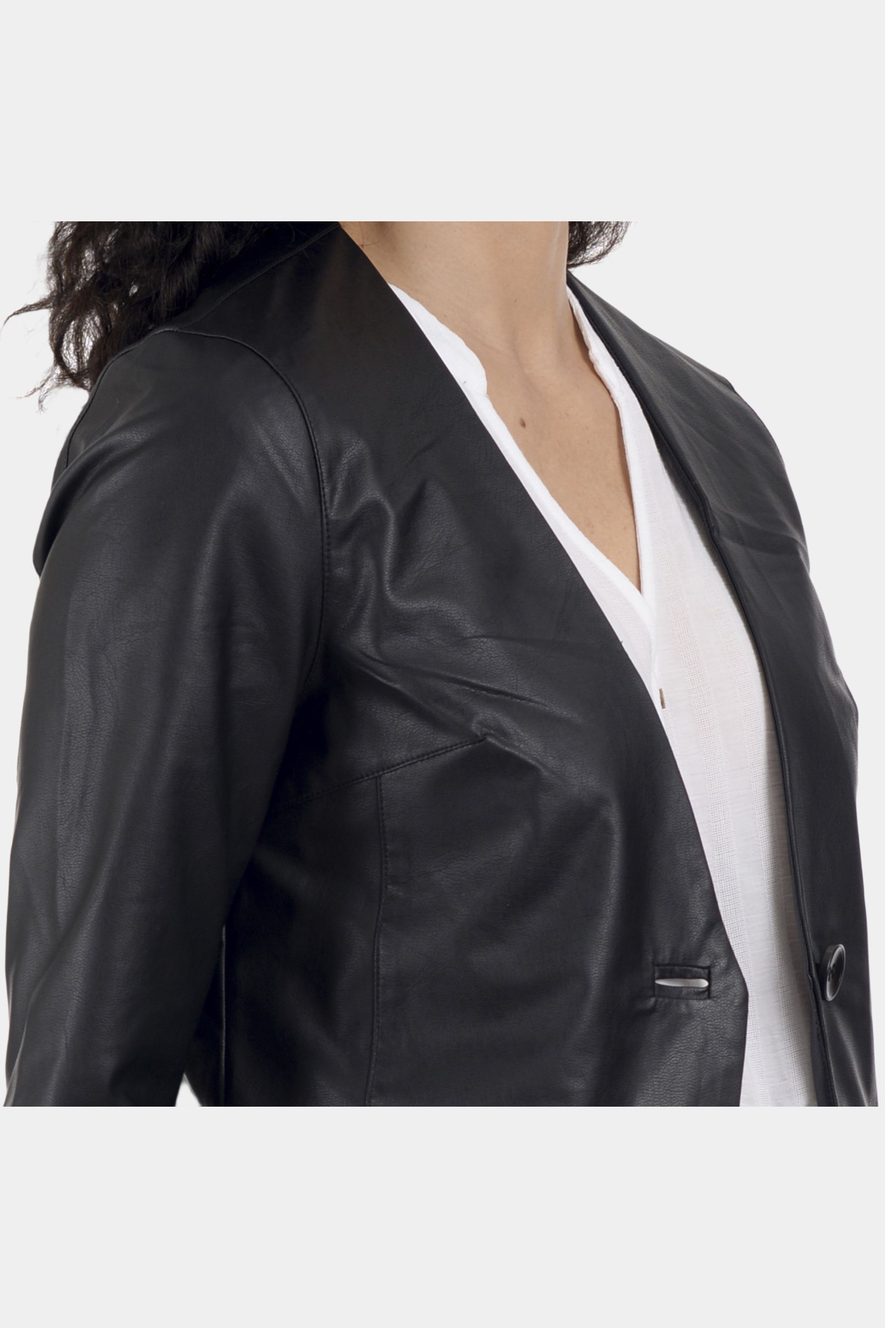 Faux Leather Long Sleeve Blazer sold by Lord & Taylor product image thumbnail 5