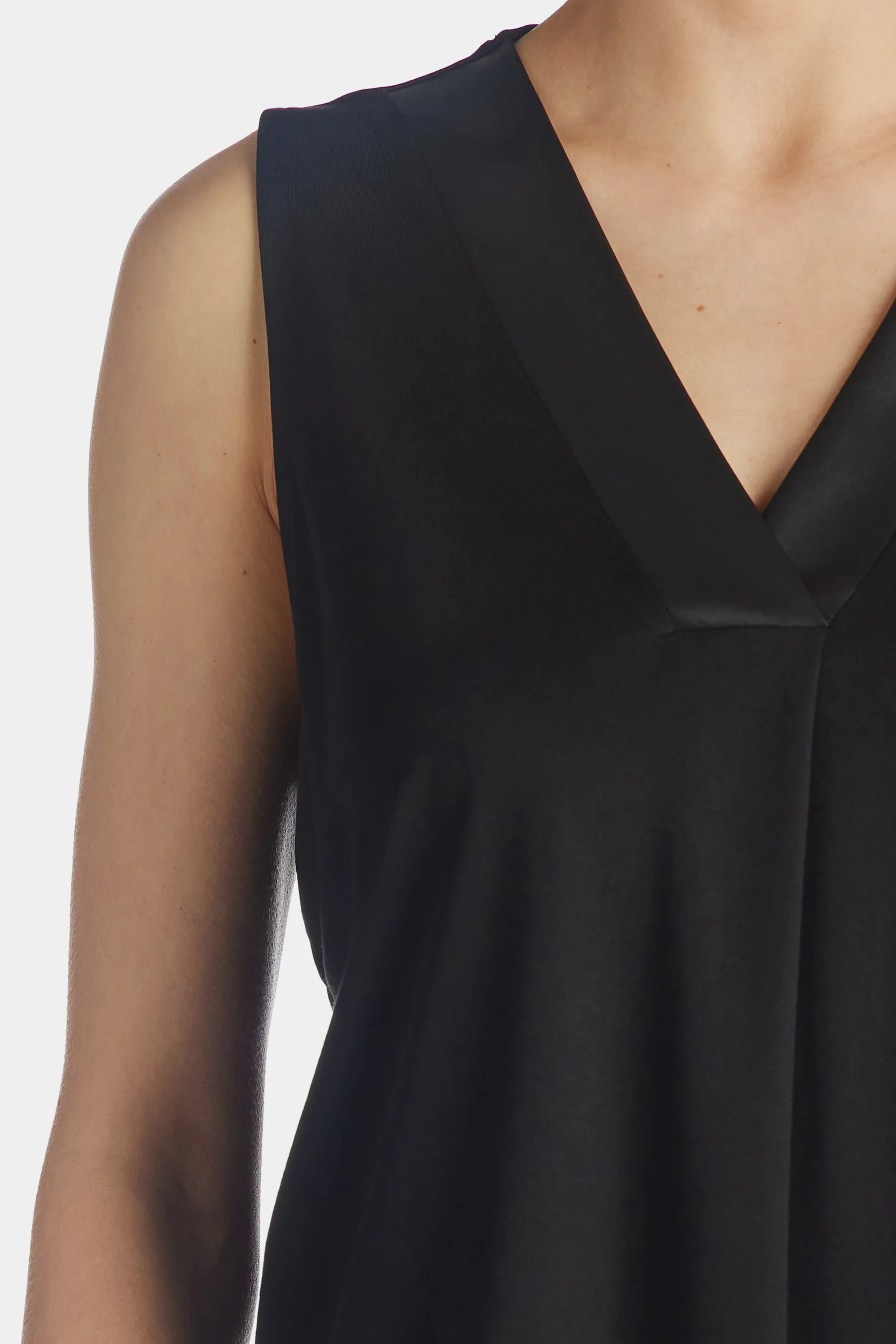 Pleat Front Shell Pleather Trim Top sold by Lord & Taylor product image thumbnail 4