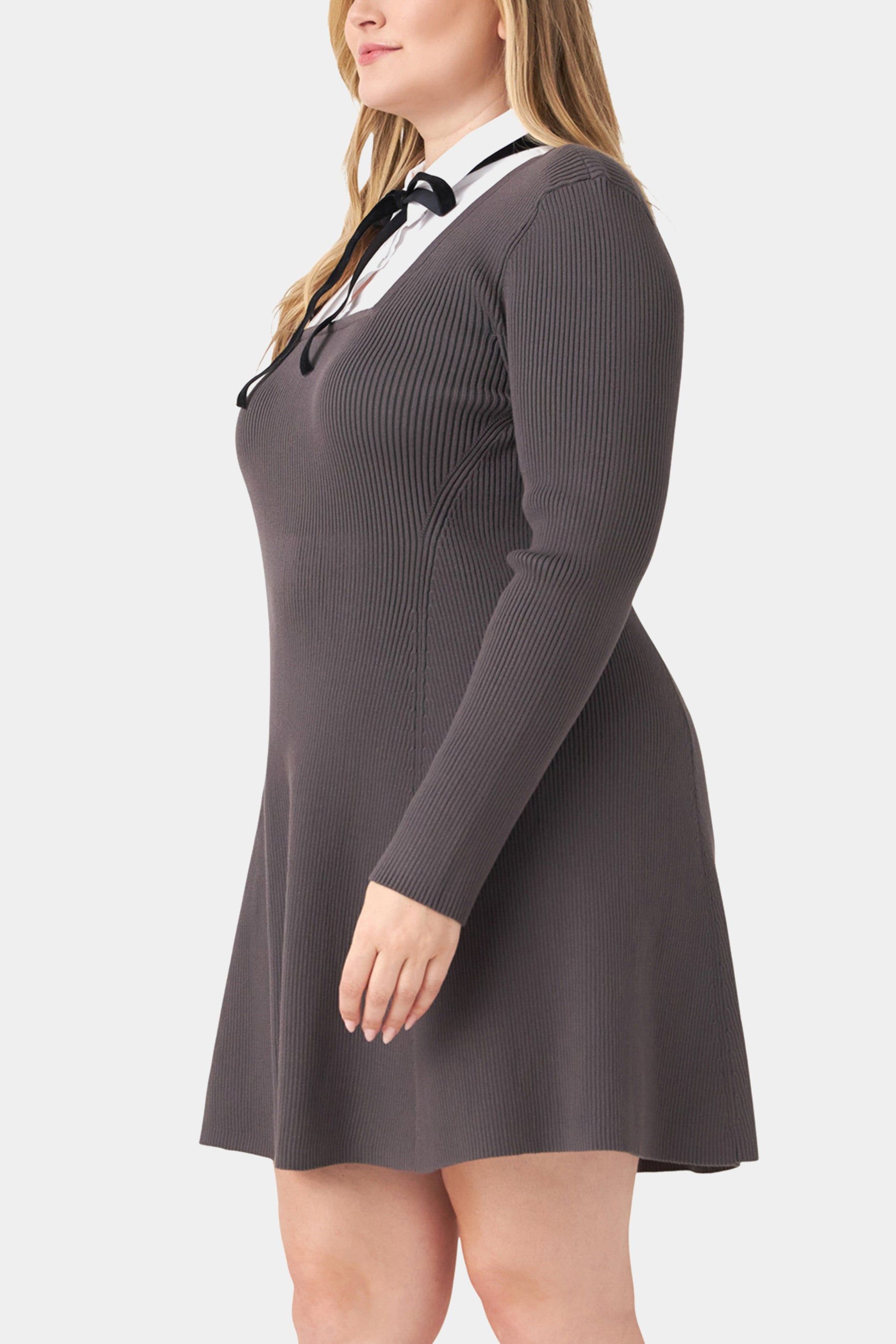 Mixed Media Fit & Flare Sweater Dress sold by Lord & Taylor product image thumbnail 4